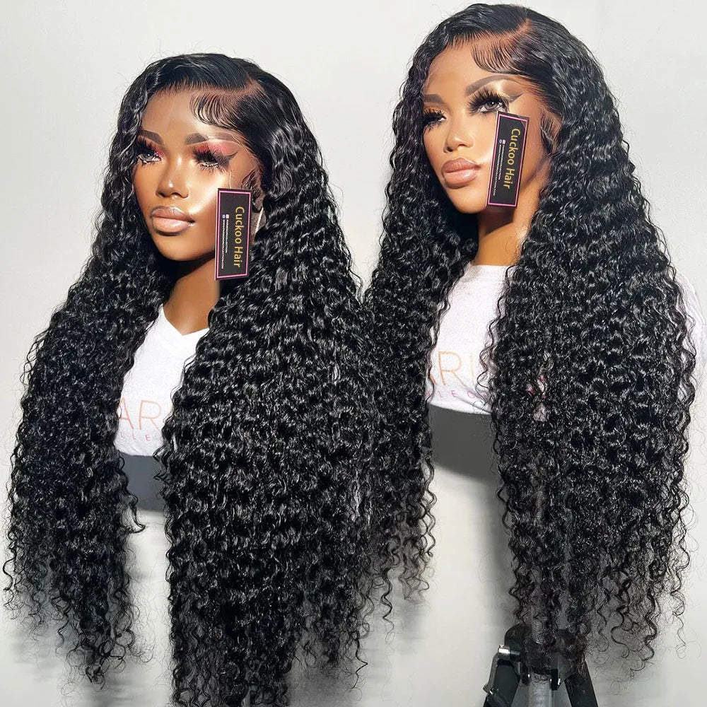 250% Density Deep Curly 13x6 HD Lace Frontal Wig – Glueless Deep Wave Human Hair Lace Front Wig, Ready to Wear