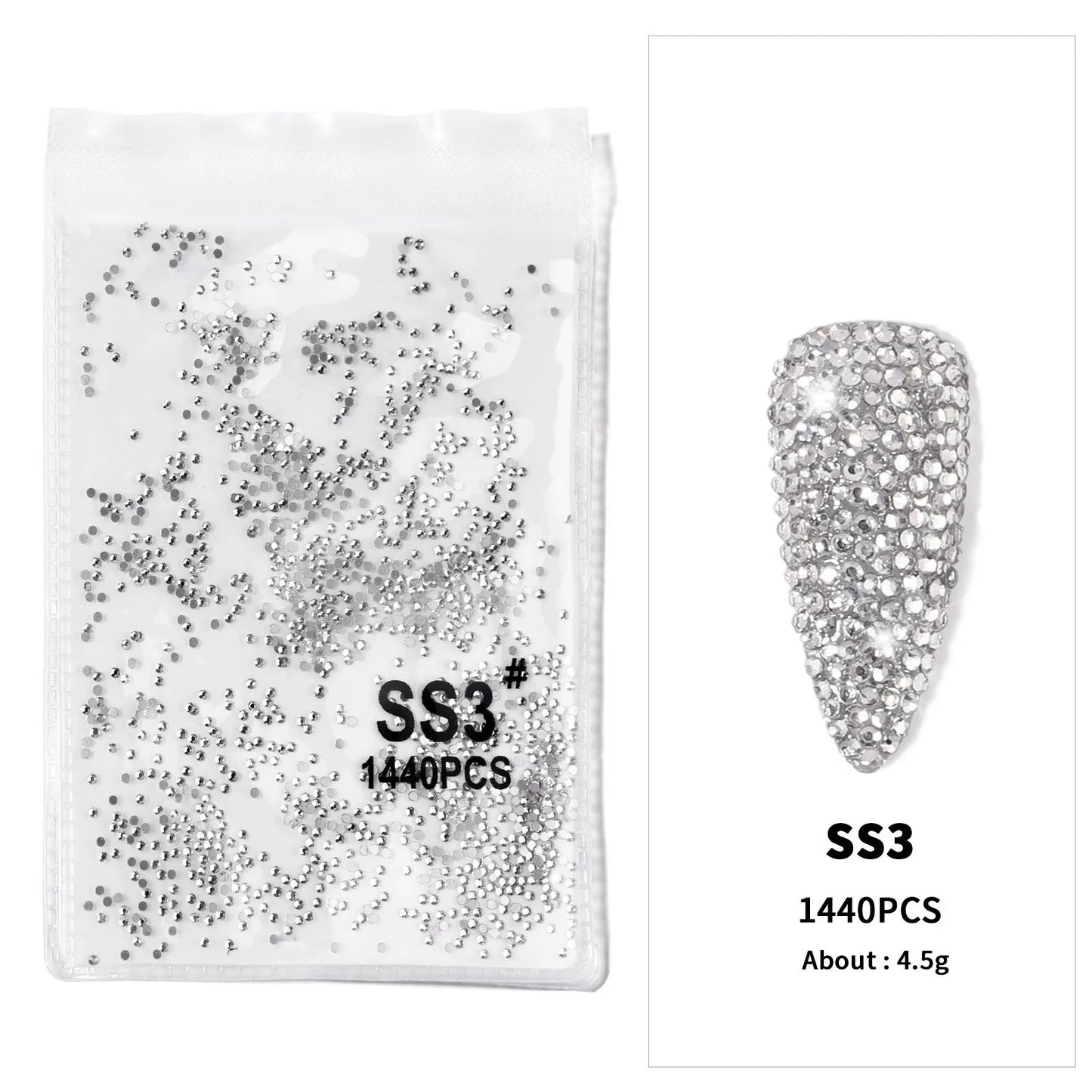 12-Grid 3D Glass AB Crystal Nail Art Rhinestones Kit – Flatback Round Beads with Tools for Nail Jewelry & Diamond Decoration