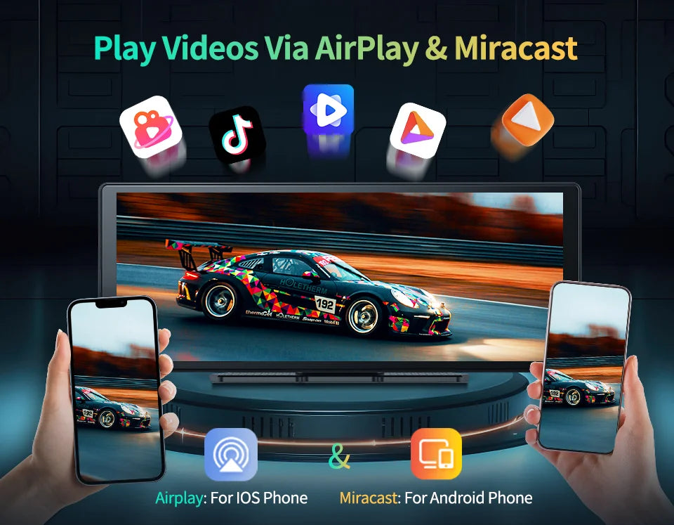 11.3" Imagebon H50 Dash Cam 4K - ADAS, Wireless CarPlay & Android Auto, 3-Channel Recording, Time Lapse & 24H Park Monitor