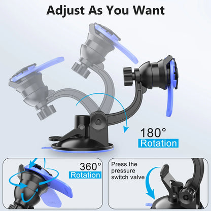 Car Phone Holder Mount Stand — Suction Cup & Air Vent Bracket for iPhone, Samsung, Xiaomi Smartphones