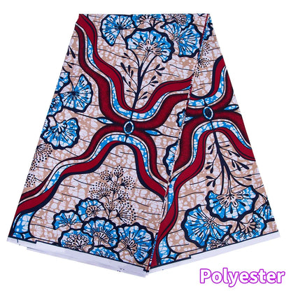 African Ankara Double Print Batik Fabric - Real Wax Patchwork Textile for DIY Sewing, Wedding Dresses & Crafts