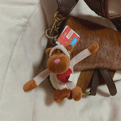 Cartoon Kawaii Animal Plush Keychain – Cute Small Animal Backpack Pendant, Creative Soft Toy Accessory