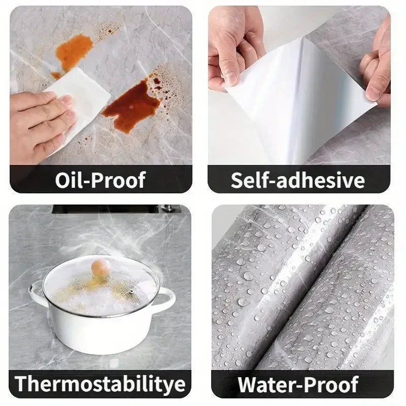 Self-Adhesive Wallpaper Tile Stickers - Waterproof 30x30cm Kitchen & Bathroom Home Decor