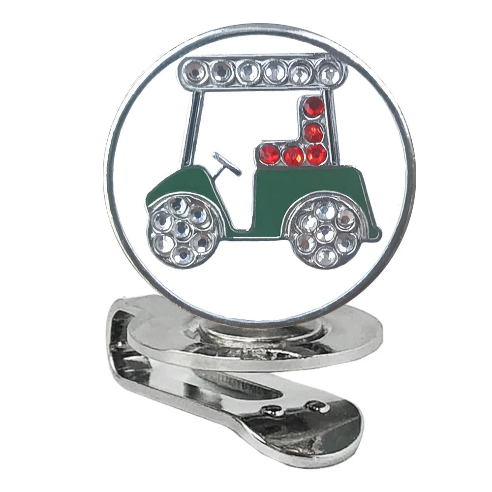 Golf Ball Marker with Hat Clip – Magnetic Alloy Marker, Tiger Putter Flog Glass & Lucky Clover Gift for Golfers