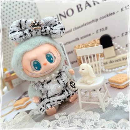 17cm Labubu Doll Accessories - Luxury Sweet Woolen Suit, Crossbody Bag & Princess Shoes Set