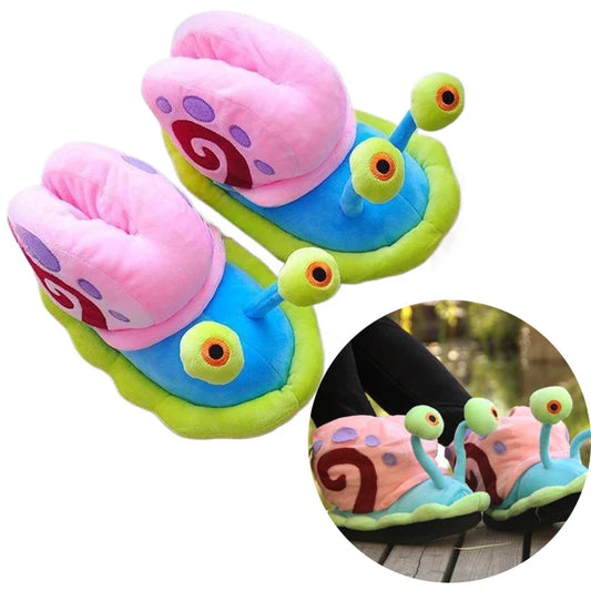 SpongeBob Gary Plush Slippers — Soft Cotton Cartoon Shoes for Boys & Girls, Warm Winter Home Footwear