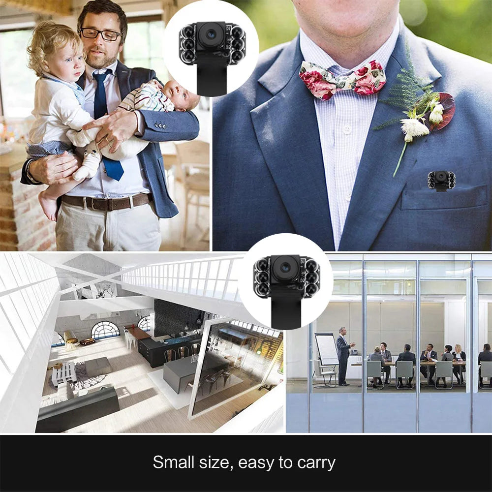 Mini WiFi Security Camera — 4K/1080P HD Wireless Night Vision Camcorder with Voice and Video Surveillance