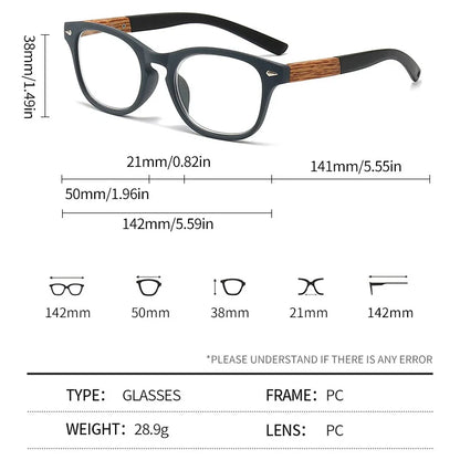 Fashion Presbyopia Reading Glasses for Men & Women – Anti-Blue Light Hyperopia Eyewear, Diopter +1.0 to +3.5