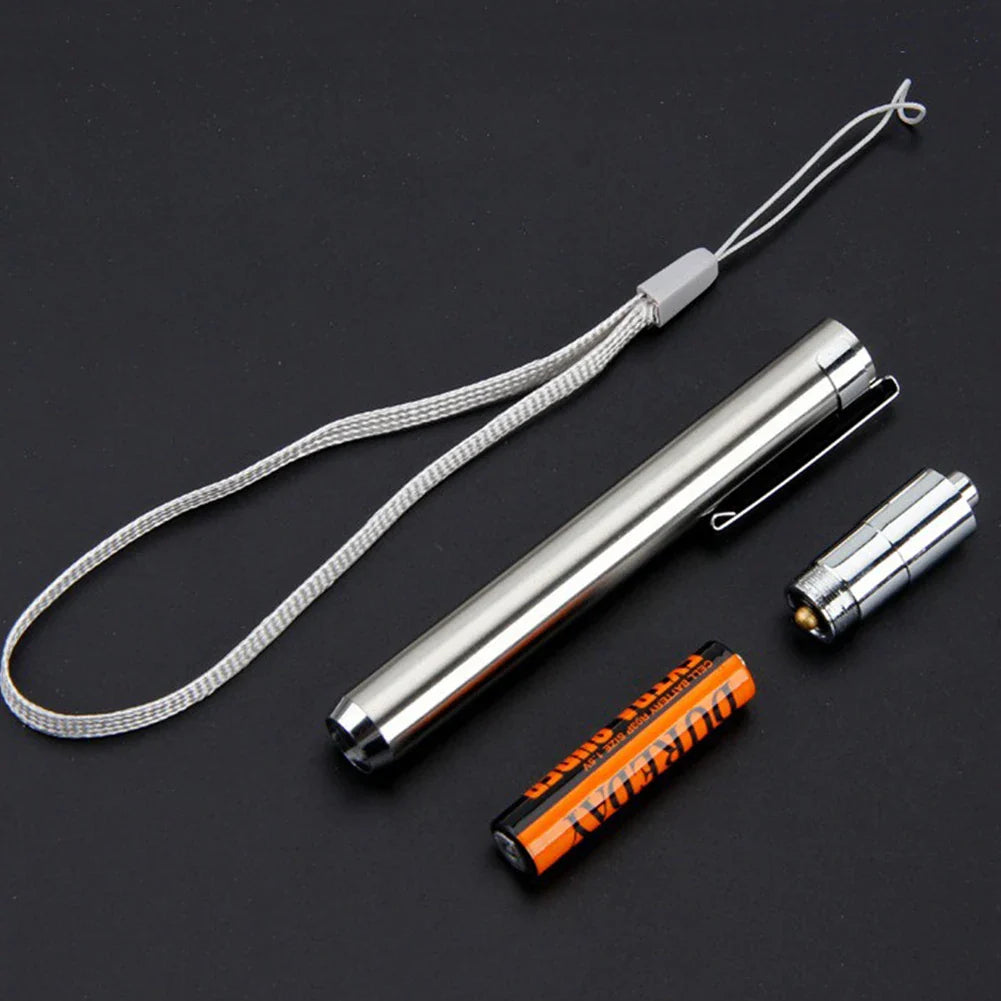 Portable LED Stainless Steel UV Flashlight: 395/365nm Ultra Violet Mini Light - AAA Battery Powered for Marker Checker Detection