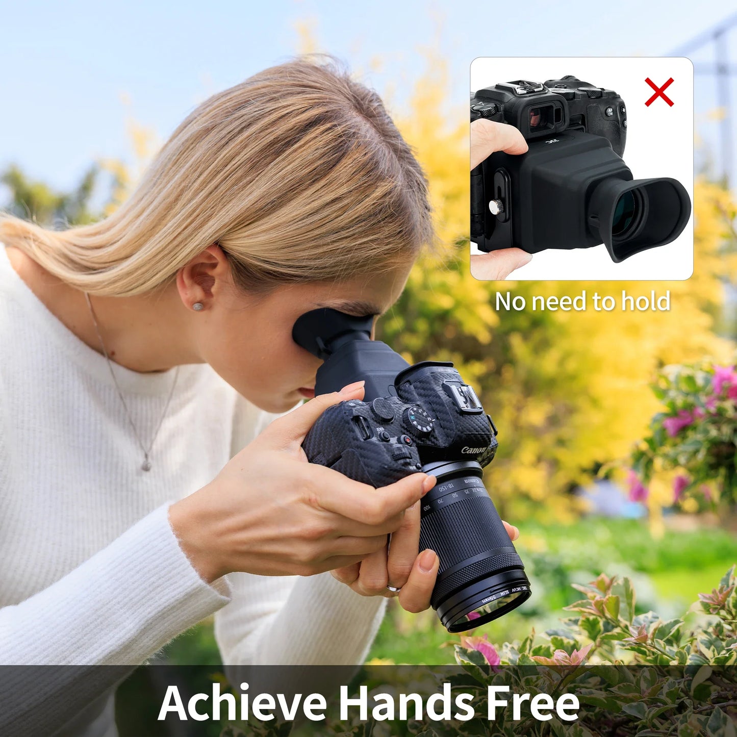 JJC 3X LCD Viewfinder Extender – Collapsible Eyecup for 3.0" Screen, Compatible with Nikon Z30, Sony ZV-1, RX100 & Canon G7X