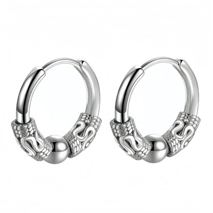 Long Hanging Cross & Leaf Hoop Earrings – Vintage Stainless Steel Hip Hop Unisex Jewelry Accessories