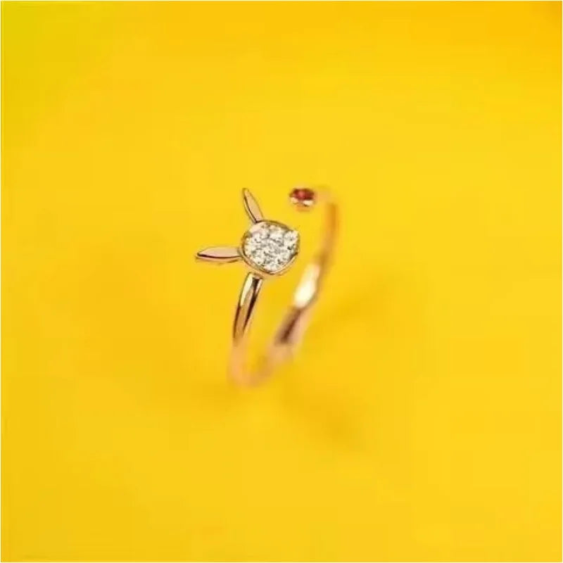 Pokemon Dratini Couple Ring — S925 Silver Adjustable Anime Jewelry, Cartoon Fashion Accessory Gift