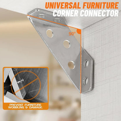 Universal Stainless Steel Corner Braces: Heavy-Duty Angle Shelf Brackets with Screws - Ideal Furniture Corner Connectors (5/10pcs)