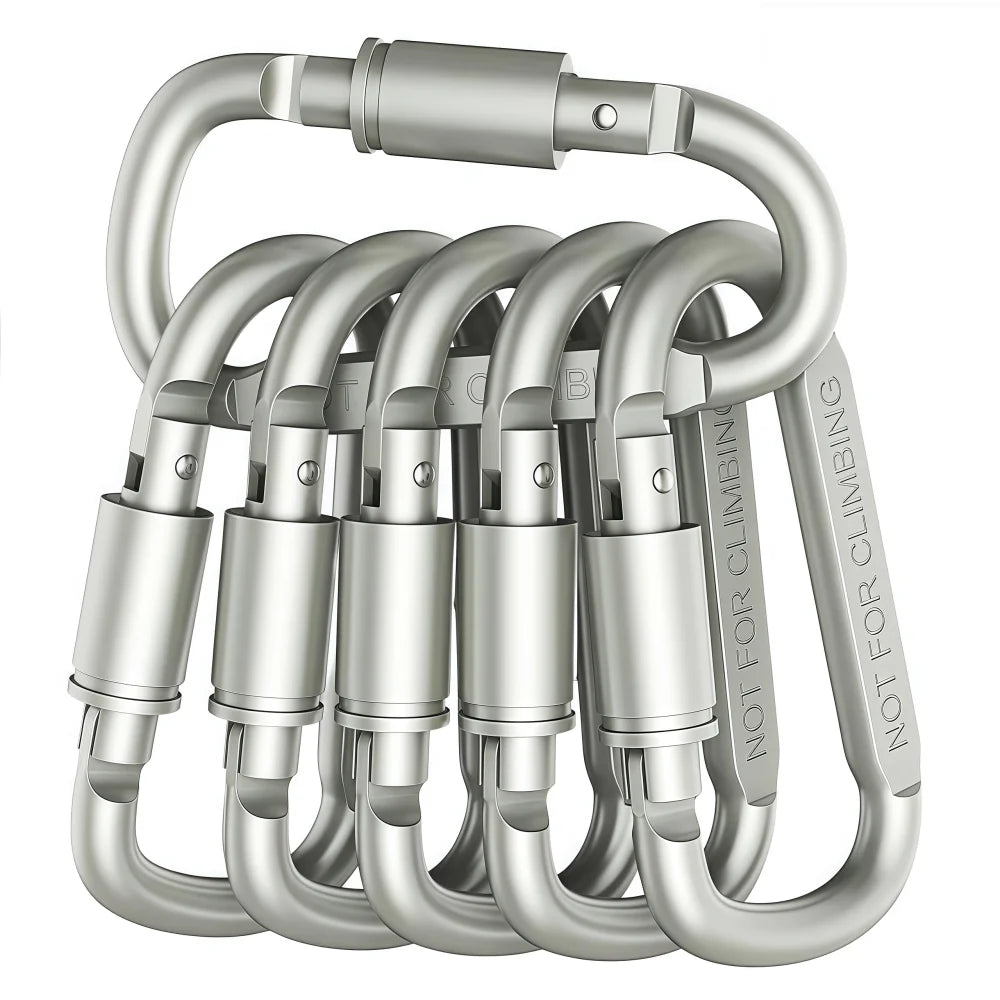 2-6PCS Aluminum Carabiner Set - Tactical EDC Keychain Clips for Camping, Hiking, Survival & Outdoor Gear