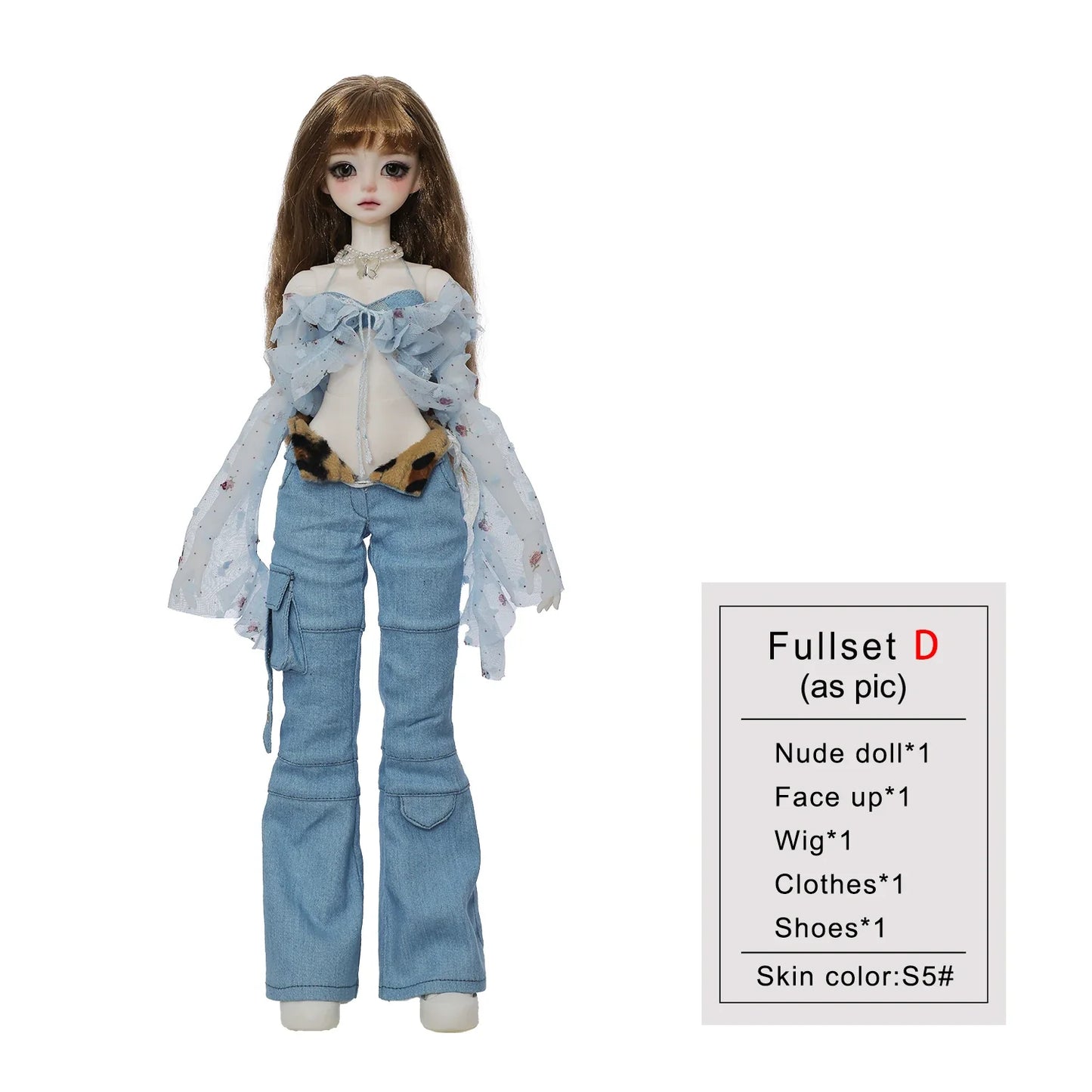Shugafairy Kikyou D 1/4 BJD Doll – Fullset Street Girl with Big Chest, Summer Carnival Y2K Style Ball-Jointed Fashion Doll Toy