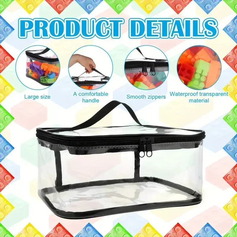 Large Capacity Transparent Mesh Zipper Storage Bag – Organizer for Toys, Puzzles & Building Blocks