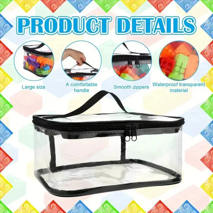 Large Capacity Transparent Mesh Zipper Storage Bag – Organizer for Toys, Puzzles & Building Blocks
