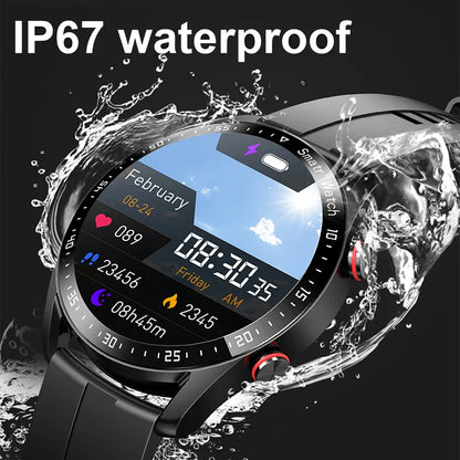 ECG+PPG Bluetooth Call Smartwatch for Men – Laser Health, Blood Pressure, Fitness, Waterproof Sports Watch with Box