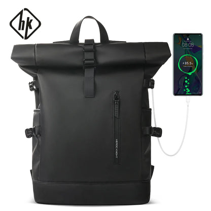 HK Expandable Travel Backpack for Men – Large Capacity Waterproof 15.6” Laptop Bag, Hiking Rucksack & Cycling Daypack with USB Port