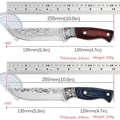 Forged Stainless Steel Cleaver Knife - Versatile Kitchen Chef, Meat, Fruit, BBQ, and Boning Knife with Cover
