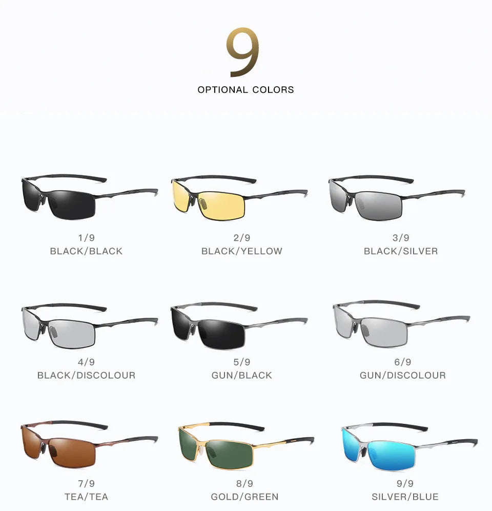 Polarized Driving Sunglasses – Night Vision Cycling Glasses for Men, UV Protection Road & Fishing Shades