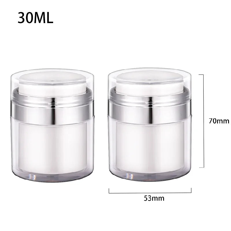 15/30/50g Empty Airless Pump Jar — Refillable Acrylic Vacuum Bottle for Makeup, Lotion & Cosmetics