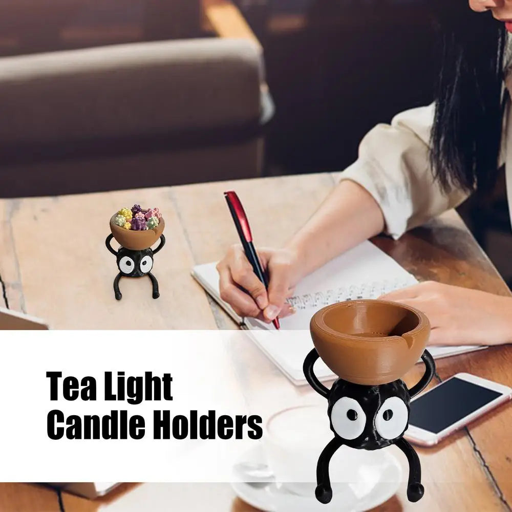 Cute 3D Printed Candlestick Holders – Tea Light & Briquette Candle Stand, Small Decorative Candle Holder