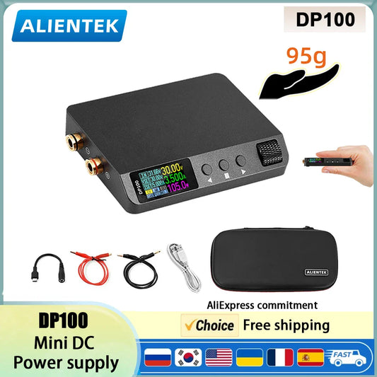 DP100 Mini DC Lab Power Supply — Adjustable 30V 5A Portable Digital Switching Bench Power Supply