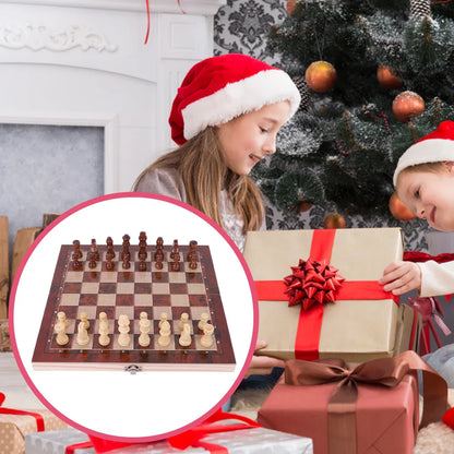 29x29cm Large 3-in-1 Chess Board – Foldable Chess, Checkers & Backgammon Set for Kids & Adults, Strategic Thinking Game