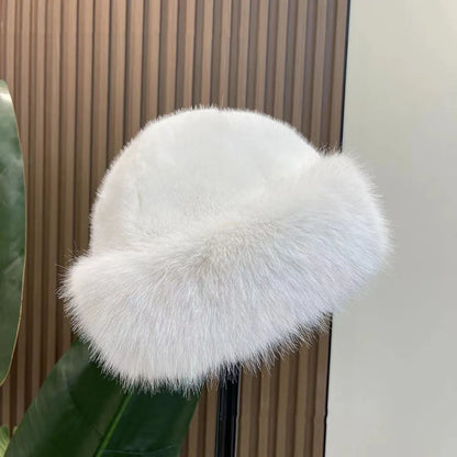 Women’s Winter Fluffy Fur Hat – Thick Warm Faux Fur Ski Cap, Russian Mink Fisherman Style, Windproof