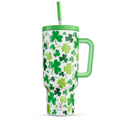 Meoky 40oz Mug Tumbler with Handle – Insulated Stainless Steel Tumbler with Lid & Straw, Coffee Thermos Cup, Heat Press Ready