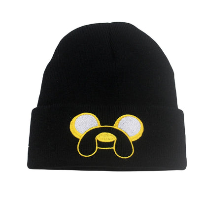 Cute Puppy Embroidered Knitted Hat - Yellow Ear Protection for Autumn & Winter - Warm & Versatile Beanie