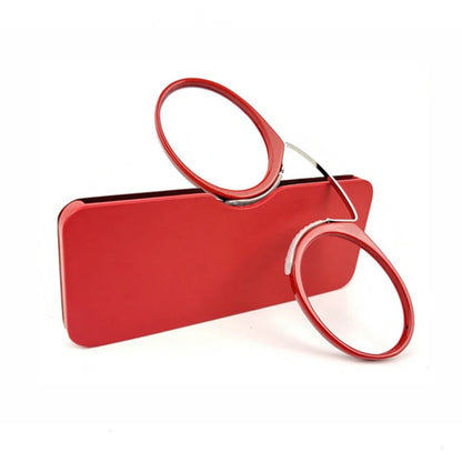 NONOR Magnifying Nose Clip Reading Glasses - Ultralight TR90 No Arm Portable Eyewear with Case +1.0 to +3.0 Lens