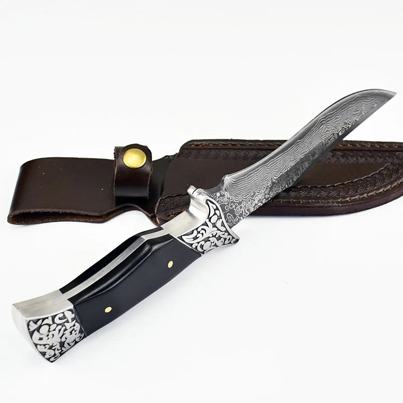 Portable Outdoor Knife – Sharp Straight Blade for Fishing, Camping, and Field Use