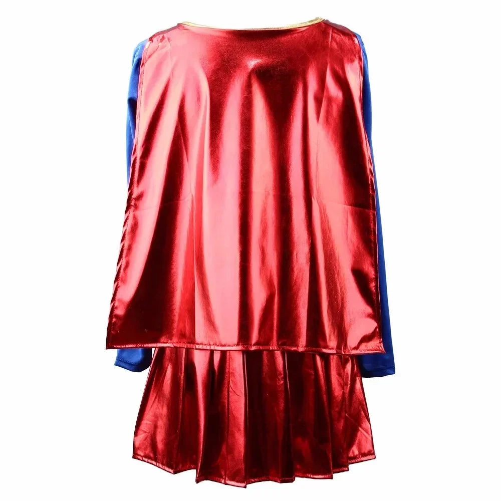 Women’s Supergirl Superhero Costume – Fancy Dress Outfit for Party & Halloween