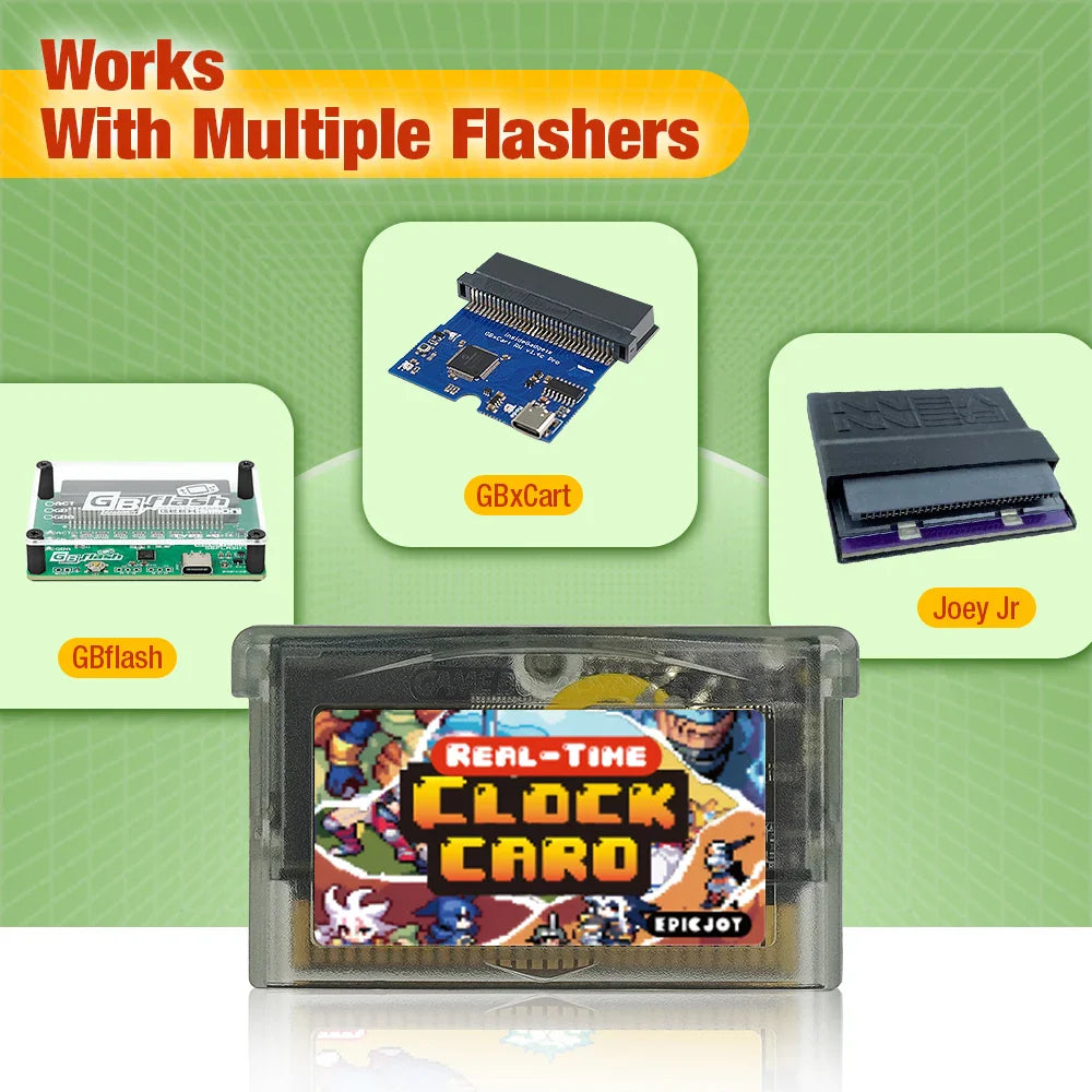 GBA RTC Rewritable 32MB Flash Cartridge – 1Mbit Game Burning Card for GBA SP/NDS/NDSL/GBM