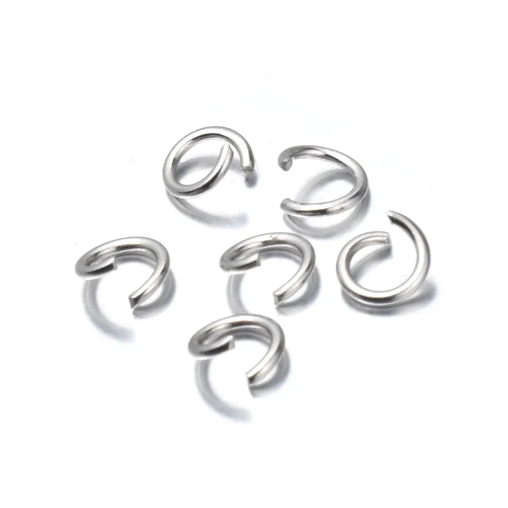 200pcs/Lot Stainless Steel Jewelry Findings - Open Single Loops Jump Rings & Split Rings Set for DIY Jewelry Making (3/4/5/6/7/8/10mm)