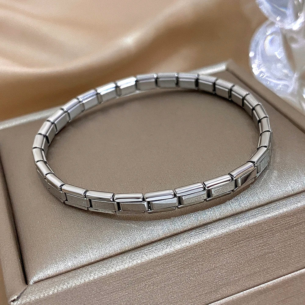 Greatera Five-Layer 10mm Beaded Bracelet – Two-Tone Stainless Steel Watch Chain Bangle Jewelry for Men & Women