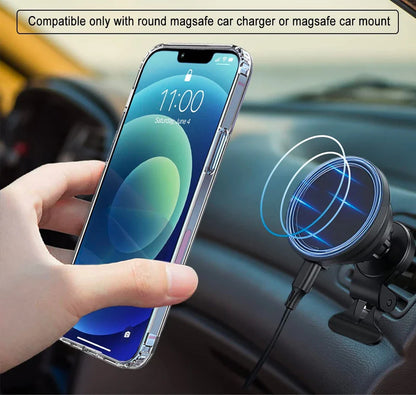 Clear Magnetic Phone Case with Kickstand for iPhone 16, 15, 14, 13, 12, 11 Mini – MagSafe Compatible, Wireless Charging Back Cover