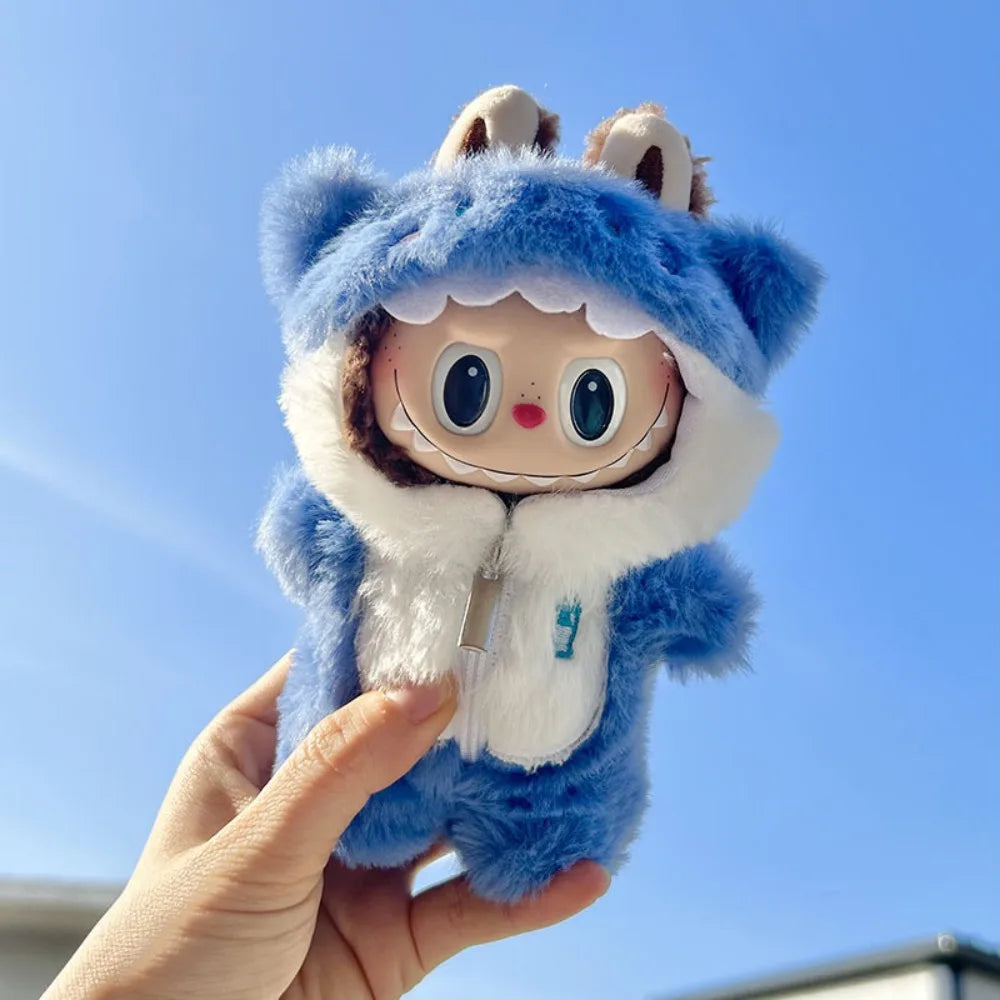 17cm Mini Labubu Doll Clothes — Korea V1 V2 Idol Outfit with Pit Strip Climbing Suit | Doll Accessories Gift