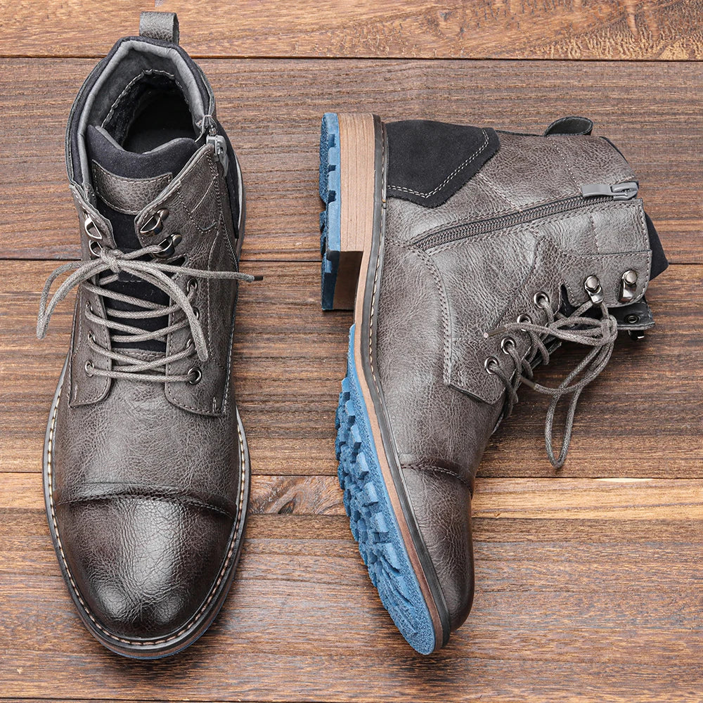 Men's Leather Ankle Boots – Brand Boot Size 7-13, Model #AL605