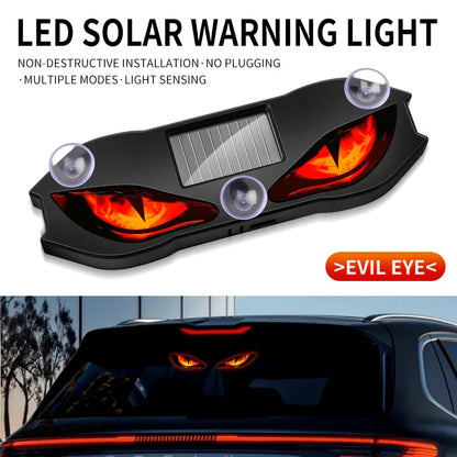 Solar Powered Car Neon Light - Wireless Demon Eye LED Ambient Lamp with USB Rechargeable Breathing Light