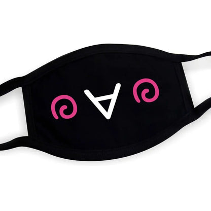 Black Cotton Winter Mask — Unisex Thickened Half-Face Cotton Cartoon Pattern Anti-Dust Respirator
