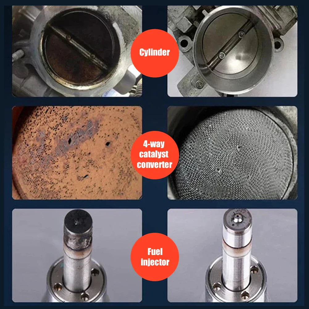 6 Piece Car Fuel System Cleaner Kit – Carbon Deposit Removal, Engine Boost and Fuel Efficiency Additive