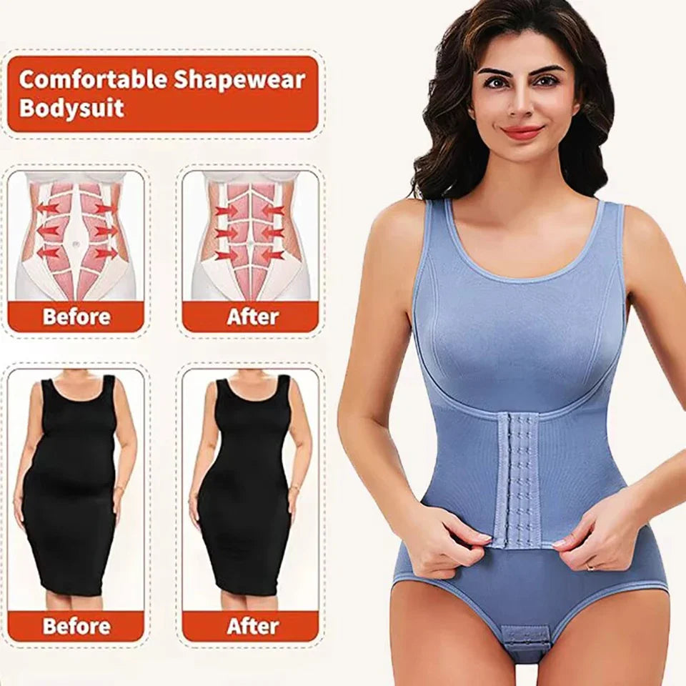 2025 Women’s Zipper Bodysuit Shapewear – Tummy Control Waist Trainer Slimming Corset Top