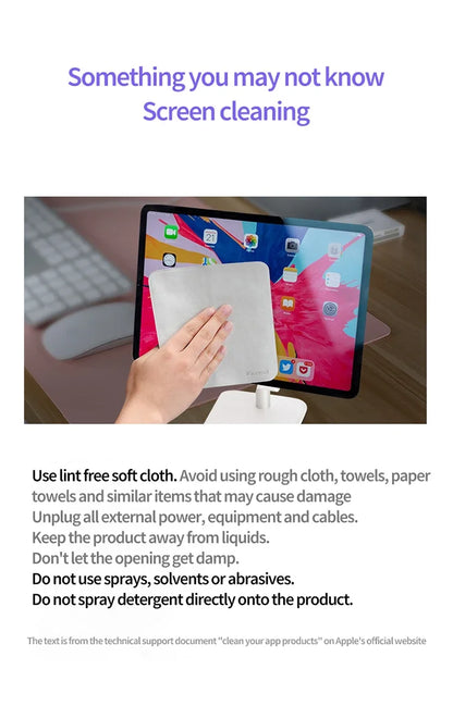 Nano-Texture Polishing Cloth for Apple Devices – 1:1 Screen Cleaner for iPhone, iPad, Mac, iPod Pro, Watch & Camera Lens