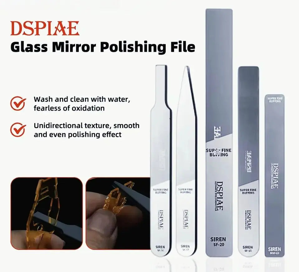 DSPIAE Ultimate Precision Glass Files – MSF-13/SF-15/SF-16/SF-17 for Gundam Model Making, Hobby DIY Tools