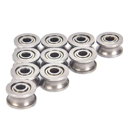 10pcs U624ZZ U Groove Ball Bearings - 4x13x7mm Guide Pulley for Rail Track Linear Motion