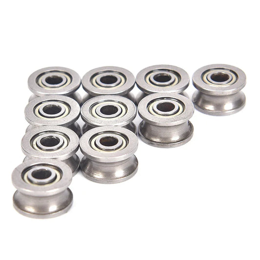 10pcs U624ZZ U Groove Ball Bearings - 4x13x7mm Guide Pulley for Rail Track Linear Motion