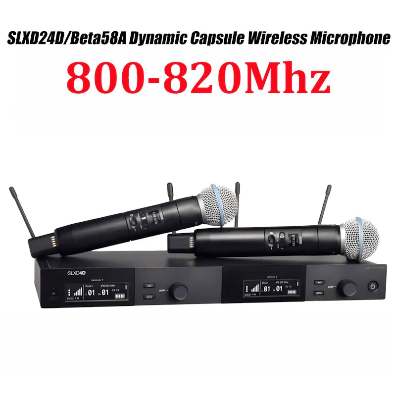 SLXD Wireless Microphone System – 500/600/800MHz 4-Pin Headset with KSM8/Beta58, Professional Audio for Stage & Karaoke